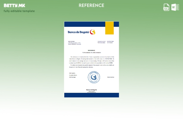 Референтен шаблон за модерен стил Колумбија Банко де Богота